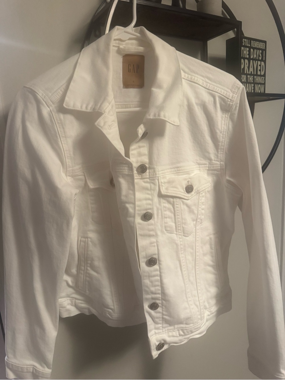 Gap Women's White Denim Jacket size large
